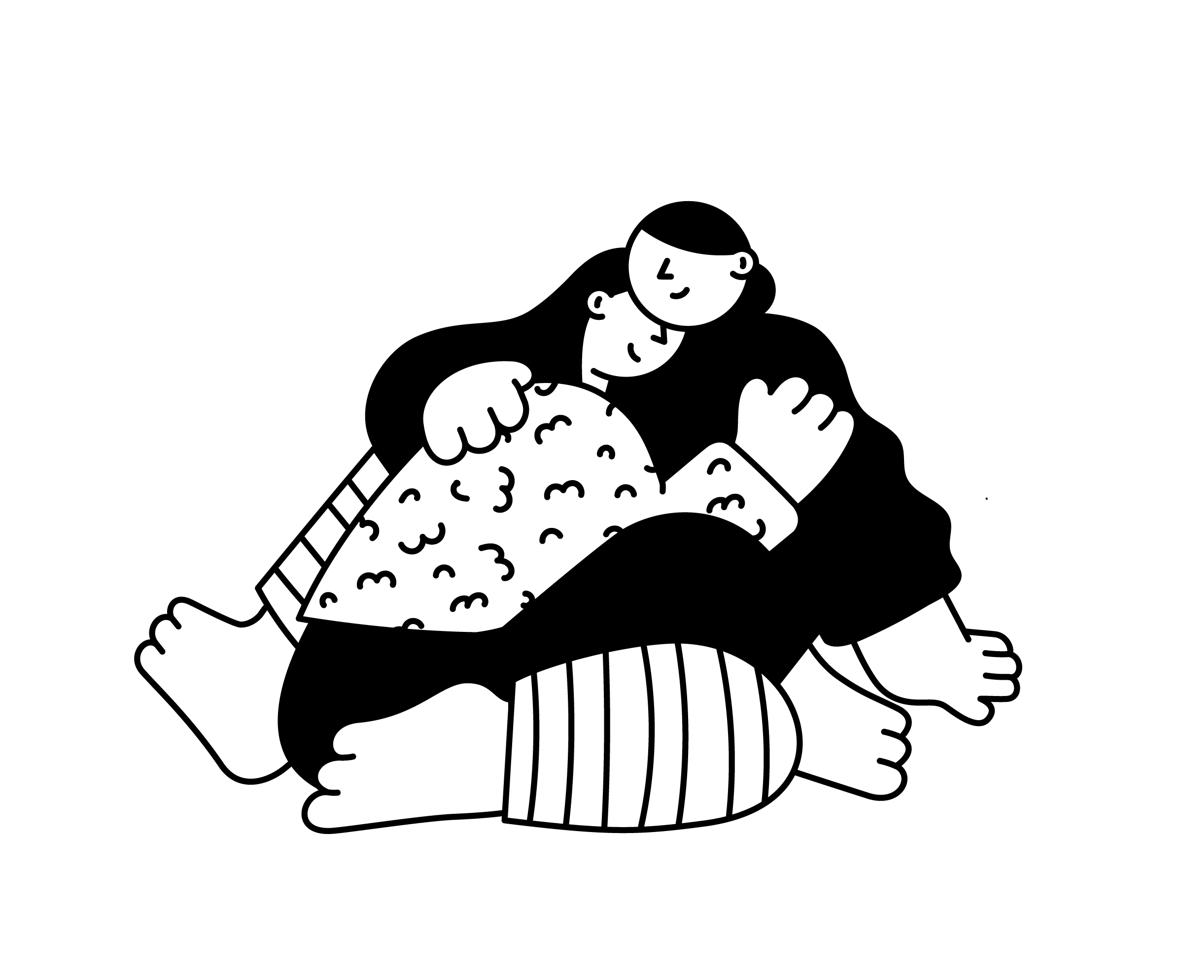 Loving hug illustration