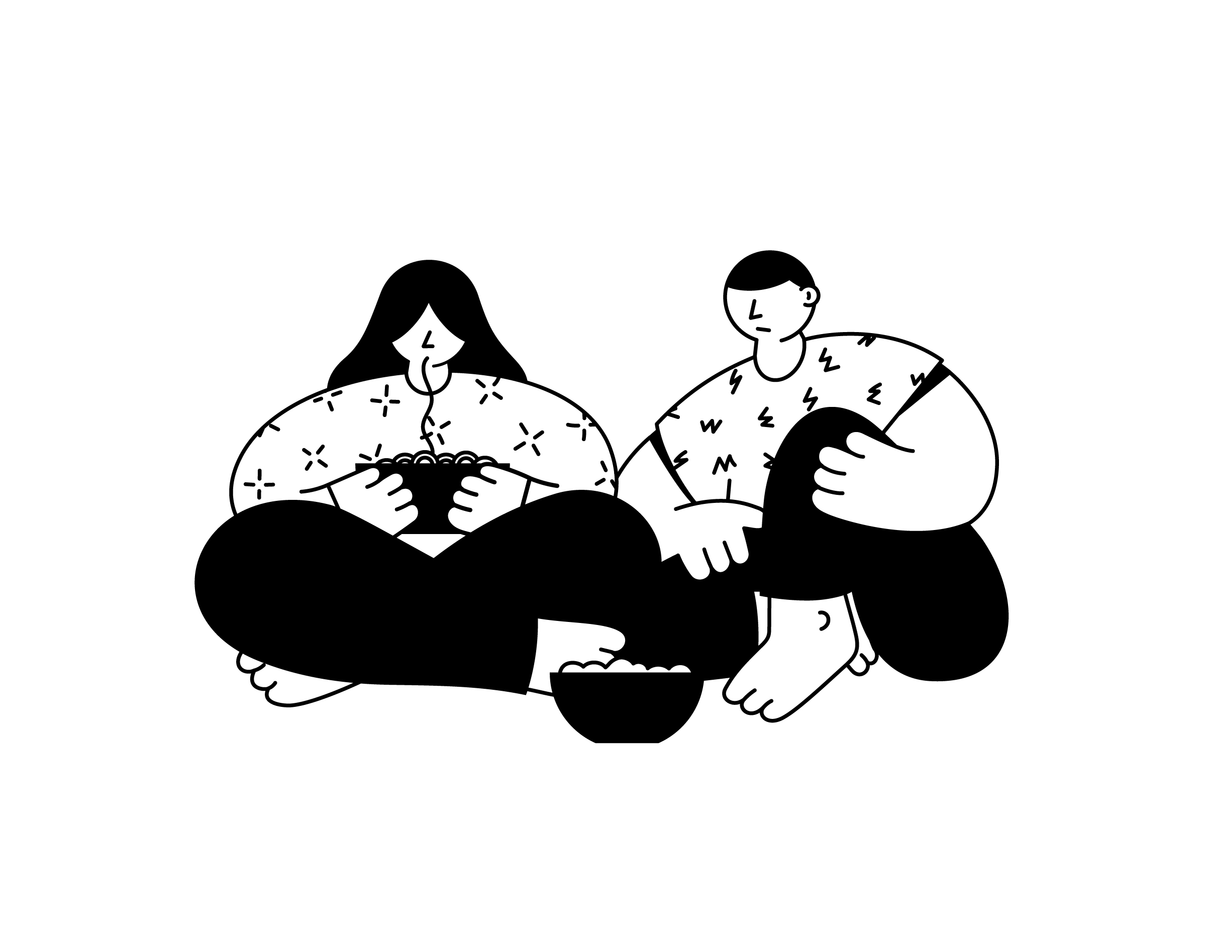 Couple picknick illustration